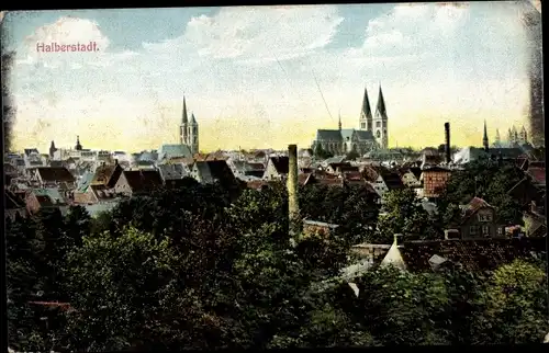 Ak Halberstadt Sachsen Anhalt, Panorama