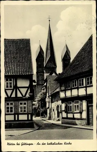 Ak Nörten Hardenberg in Niedersachsen, Partie an der katholischen Kirche