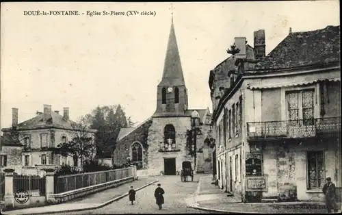 Ak Doué la Fontaine Maine et Loire, Eglise St Pierre