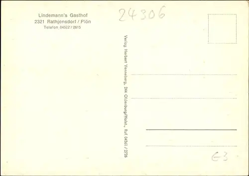 Ak Rathjensdorf Plön in Schleswig Holstein, Lindemann's Gasthof, aussen und innen