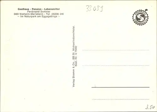 Ak Merlsheim Nieheim in Westfalen, Gasthof, Waldpartie, Teilansicht