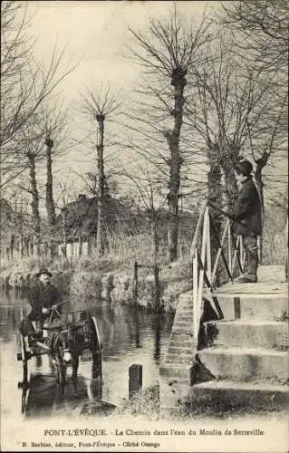 Ak Pont l Eveque Calvados Le Chemin dans l'eau du Moulin de Betteville