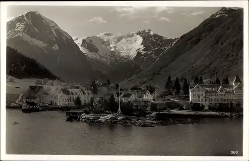 Ak Balholm Sogn Norwegen, Sognefjord, Blick auf den Ort