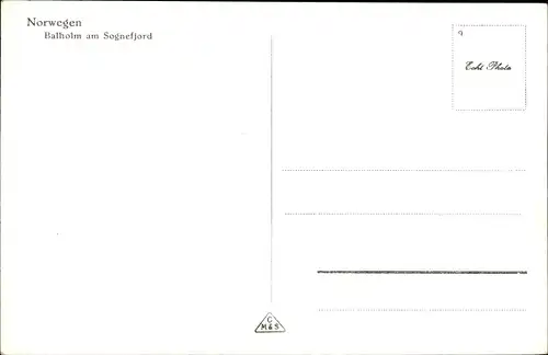 Ak Balholm Sogn Norwegen, Sognefjord, Blick auf den Ort