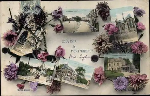 Ak Montmorency Val d’Oise, Stadtbilder, Blumen, Souvenir