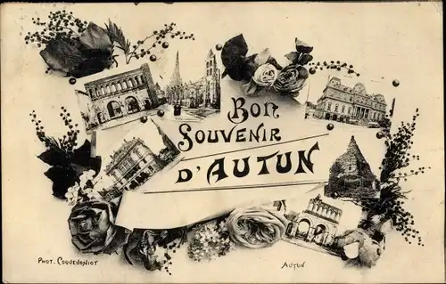Ak Autun Saône-et-Loire, Stadtbilder, Souvenir