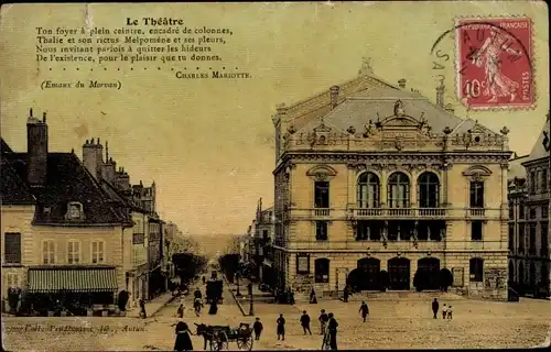 Ak Autun Saône-et-Loire, Le Theatre