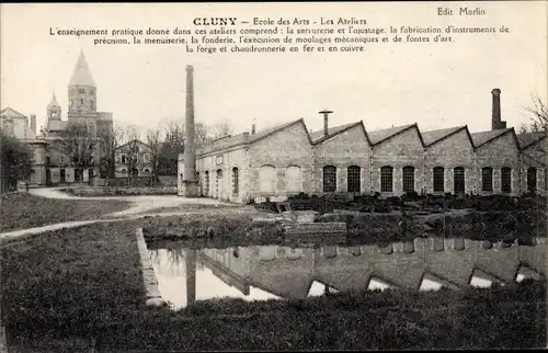 Ak Cluny Saône-et-Loire, Ecole des Arts, Les Ateliers