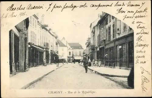 Ak Chagny Saône et Loire, Rue de la Republique