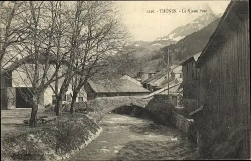 Ak Thônes Haute Savoie, Le Vieux Pont