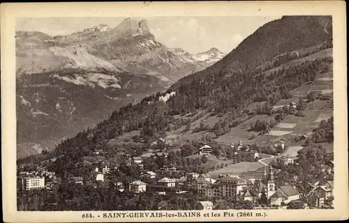 Ak Saint Gervais les Bains Haute Savoie, Panorama, Les Fiz