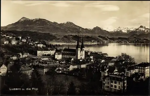Ak Luzern Stadt Schweiz, Panorama, Kirche, Rigi