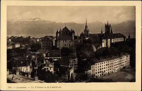 Ak Lausanne Kanton Waadt, Le Chateau, la Cathedrale