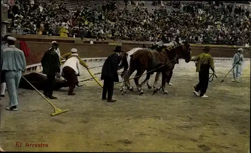 Ak El Arrastre, Stierkampf, Stadion, Pferde, Zuschauer