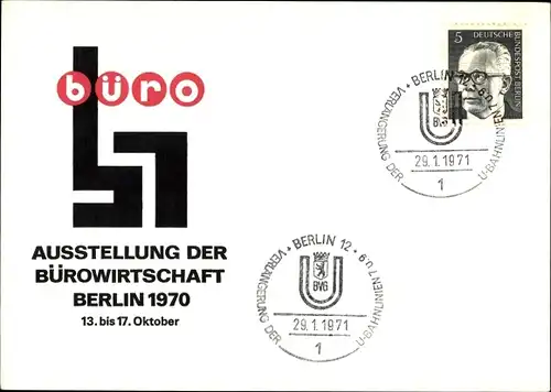 Ak Berlin Charlottenburg Westend, Büro, Ausstellung der Bürowirtschaft 1970