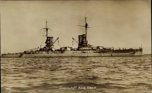 Ak Deutsches Kriegsschiff, Linienschiff König Albert, Kaiserliche Marine
