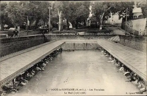 Ak Doué la Fontaine Maine et Loire, Les Fontaines, Le Mail