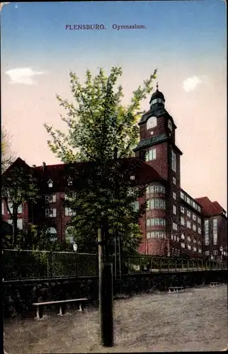 Ak Flensburg in Schleswig Holstein, Gymnasium