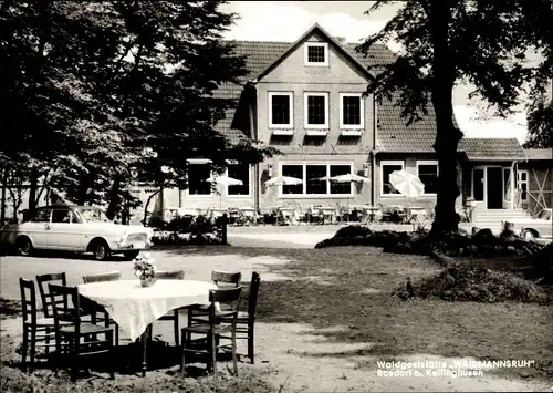 Ak Rosdorf in Schleswig Holstein, Gasthaus Waidmannsruh, Terrasse, Autos