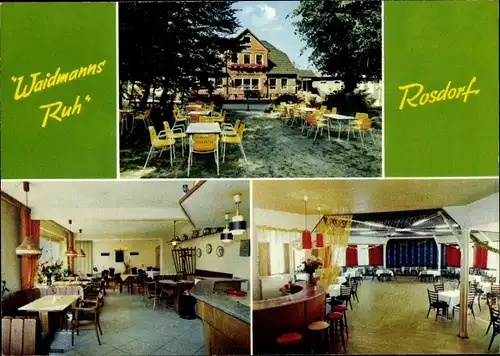 Ak Rosdorf in Schleswig Holstein, Waidmanns Ruh, Innenansicht, Terrasse