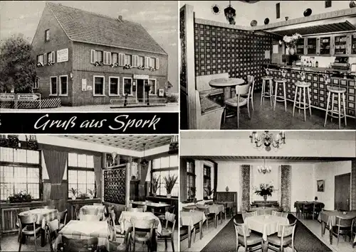 Ak Spork Bocholt im Münsterland, Inneres eines Restaurants