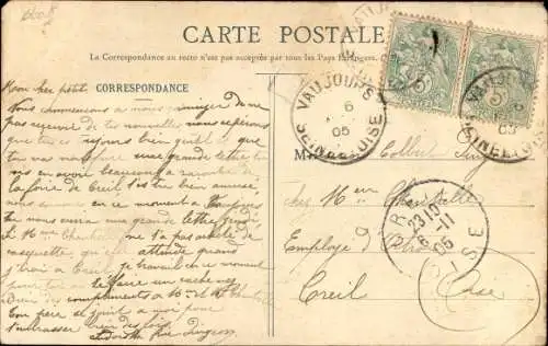 Ak Vigny Val d’Oise, Cour interieure