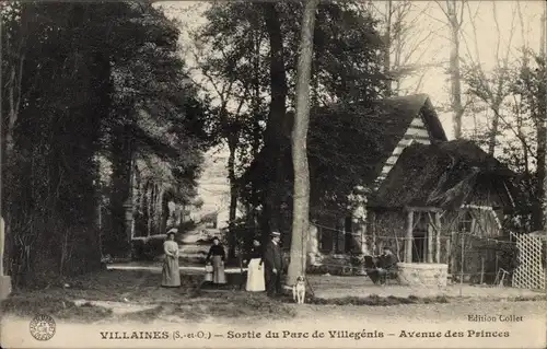 Ak Villaines Val d'Oise, Sortie du Parc de Villegenis, Avenue des Princes