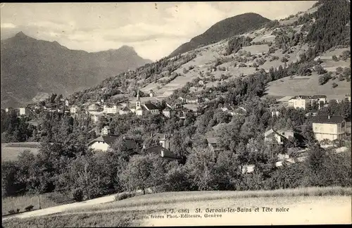 Ak Saint Gervais les Bains Haute Savoie, Panorama, Tete noire