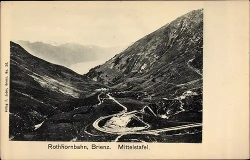 Ak Brienz Kanton Bern, Rothornbahn, Mittelstafel