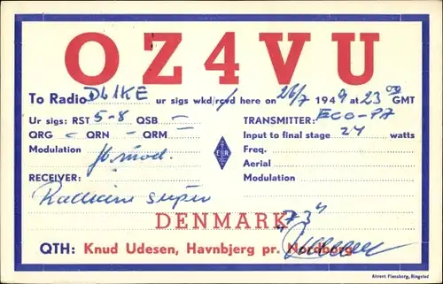 Ak To Radio DLIKE, Knud Udesen, Havnbjerg, OZ4VU