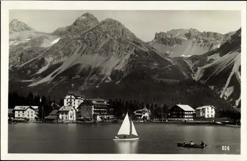 Ak Arosa Kanton Graubünden Schweiz, Partie am Obersee