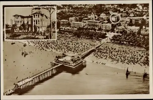 Ak Ostseebad Ahlbeck Heringsdorf auf Usedom, Fliegeraufnahme, Haus Goode Wind, Neue Straße 7