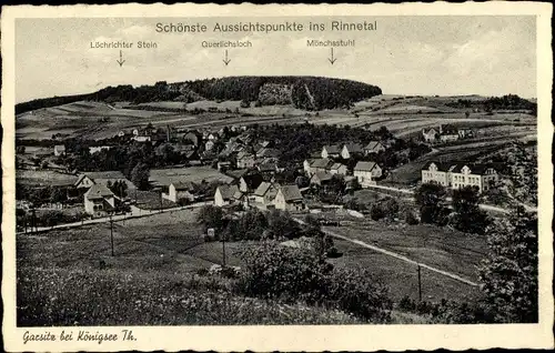 Ak Garsitz Königsee in Thüringen, Löchrichter Stein, Querlichsloch, Mönchsstuhl