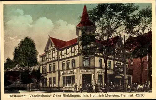 Ak Oberricklingen Ricklingen Hannover, Restaurant Vereinshaus