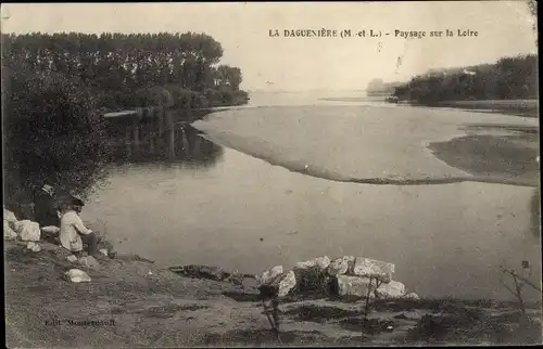 Ak La Daguenière Maine et Loire, Paysage sur la Loire