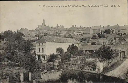 Ak Brissac Maine et Loire, Vue generale a l'Ouest
