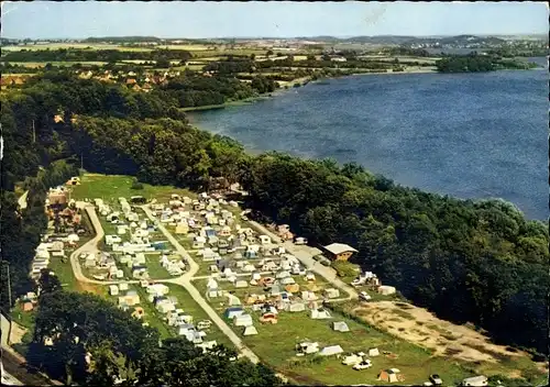 Ak Ascheberg Schleswig Holstein, Campingplatz und Strandhalle