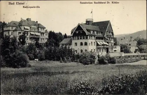 Ak Bad Elster im Vogtland, Sanatorium Sanitätsrat Dr. Köhler, Kaiserparkvilla