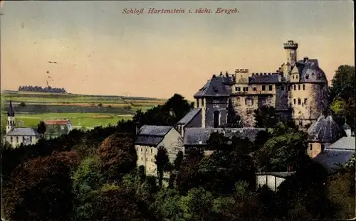 Ak Hartenstein im Erzgebirge Sachsen, Blick auf das Schloss