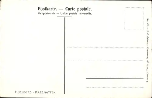 Künstler Ak Kley, Heinrich, Nürnberg in Mittelfranken Bayern, Kasematten