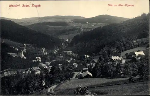 Ak Kipsdorf Altenberg im Erzgebirge, Totalansicht der Ortschaft mit Umgebung