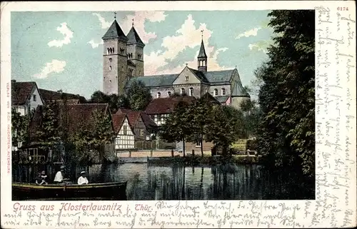 Ak Bad Klosterlausnitz in Thüringen, Blick auf den Ort, Kirche