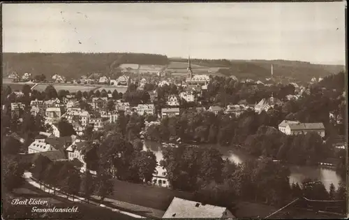 Ak Bad Elster im Vogtland, Totalansicht der Ortschaft