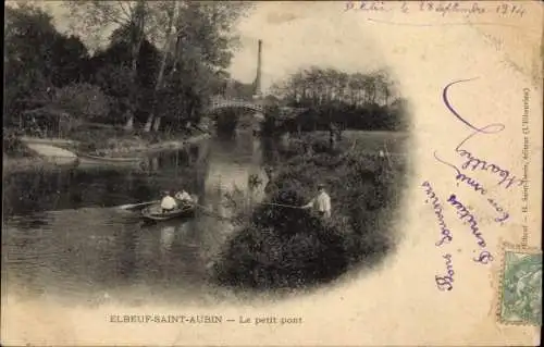 Ak Elbeuf Saint Aubin Seine Maritime, Le petit pont