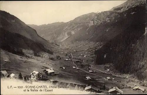 Ak Vonne Chatel Haute Savoie, Hotel Bellevue et la Vallee de l'Essert