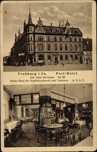 Ak Frohburg in Sachsen, Post Hotel
