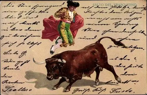 Litho Salto del Trascuerno, Stierkampf, Torero