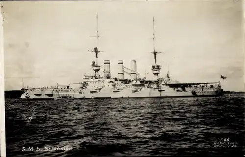 Ak Deutsches Kriegsschiff, SMS Schlesien, Kaiserliche Marine