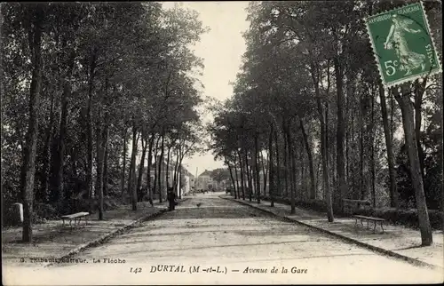 Ak Durtal Maine et Loire, Avenue de la Gare