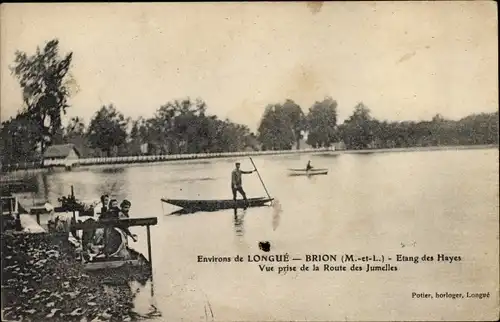 Ak Longué Maine et Loire, Etang des Hayes, Route de Jumelies